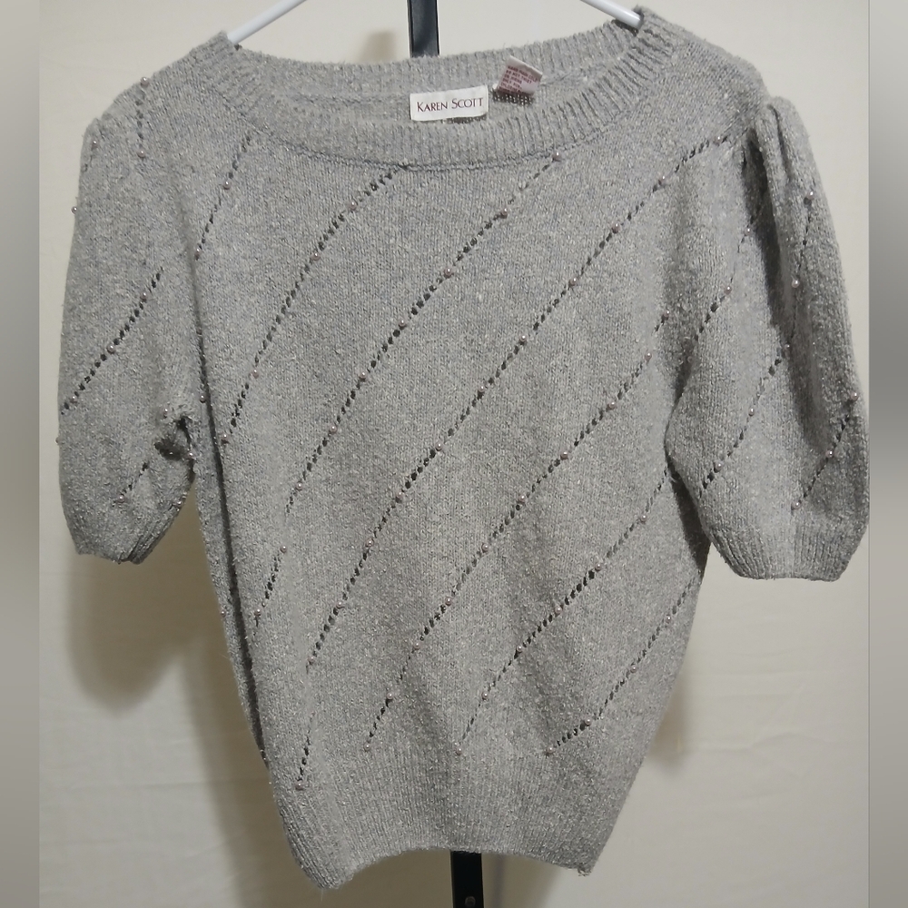 Karen Scott Women's Heather Gray Sweater
